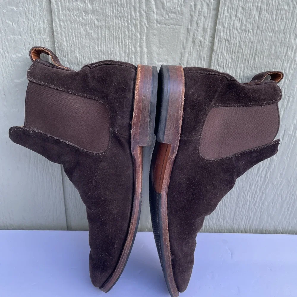 Allen Edmonds Liverpool Chelsea Dress Boot Mens 9.5 E 7525 Brown Suede‎ Leather